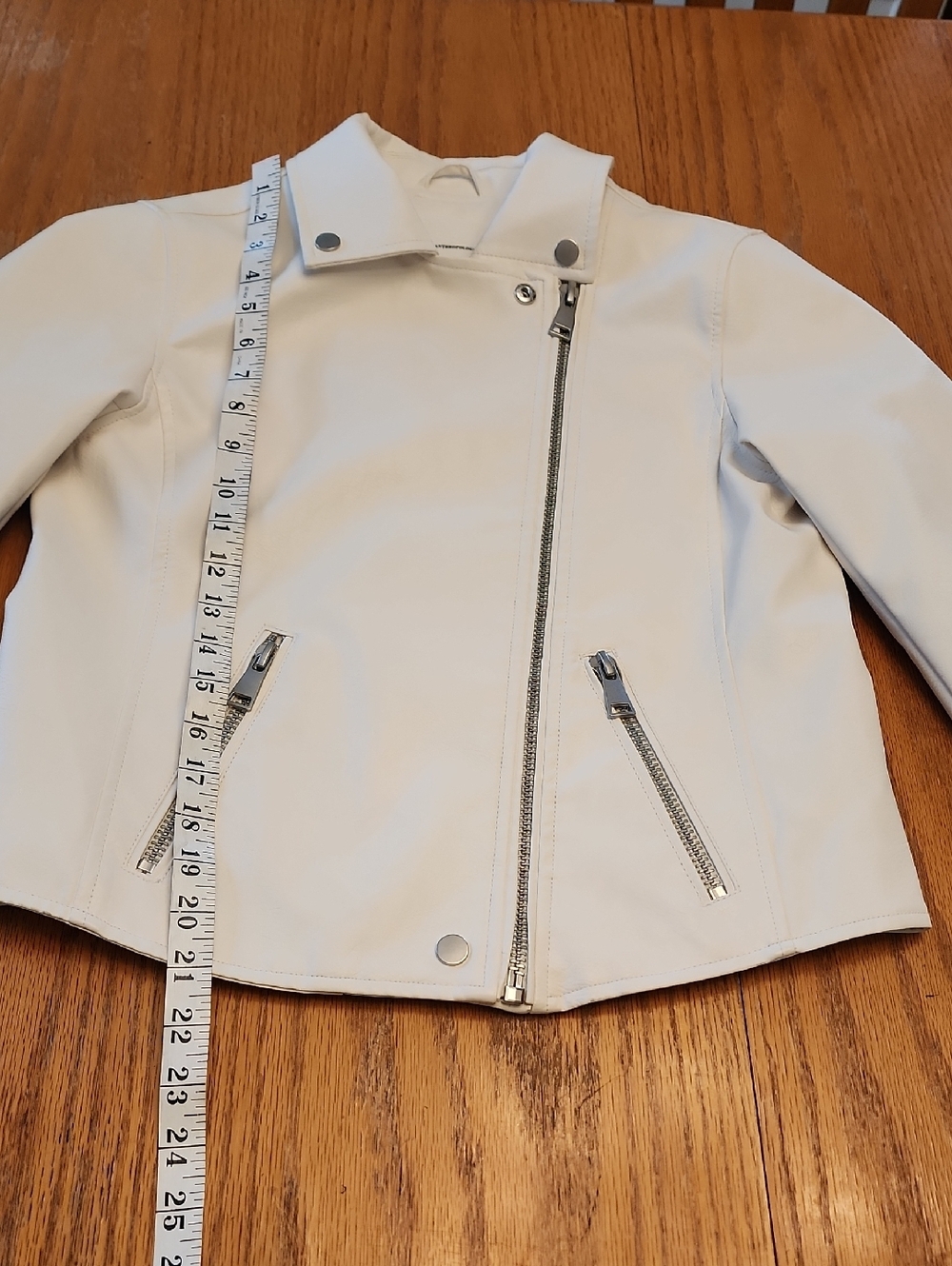 NWOT Anthropologie Ivory Moto Leather Jacket - Picture 11 of 16